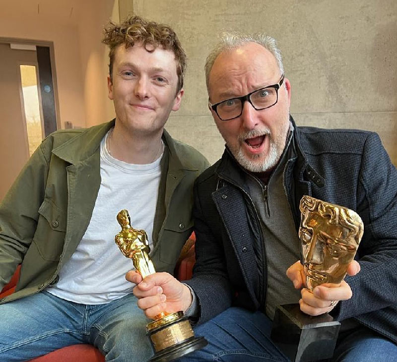 Ross & Peter with Oscar & BAFTA