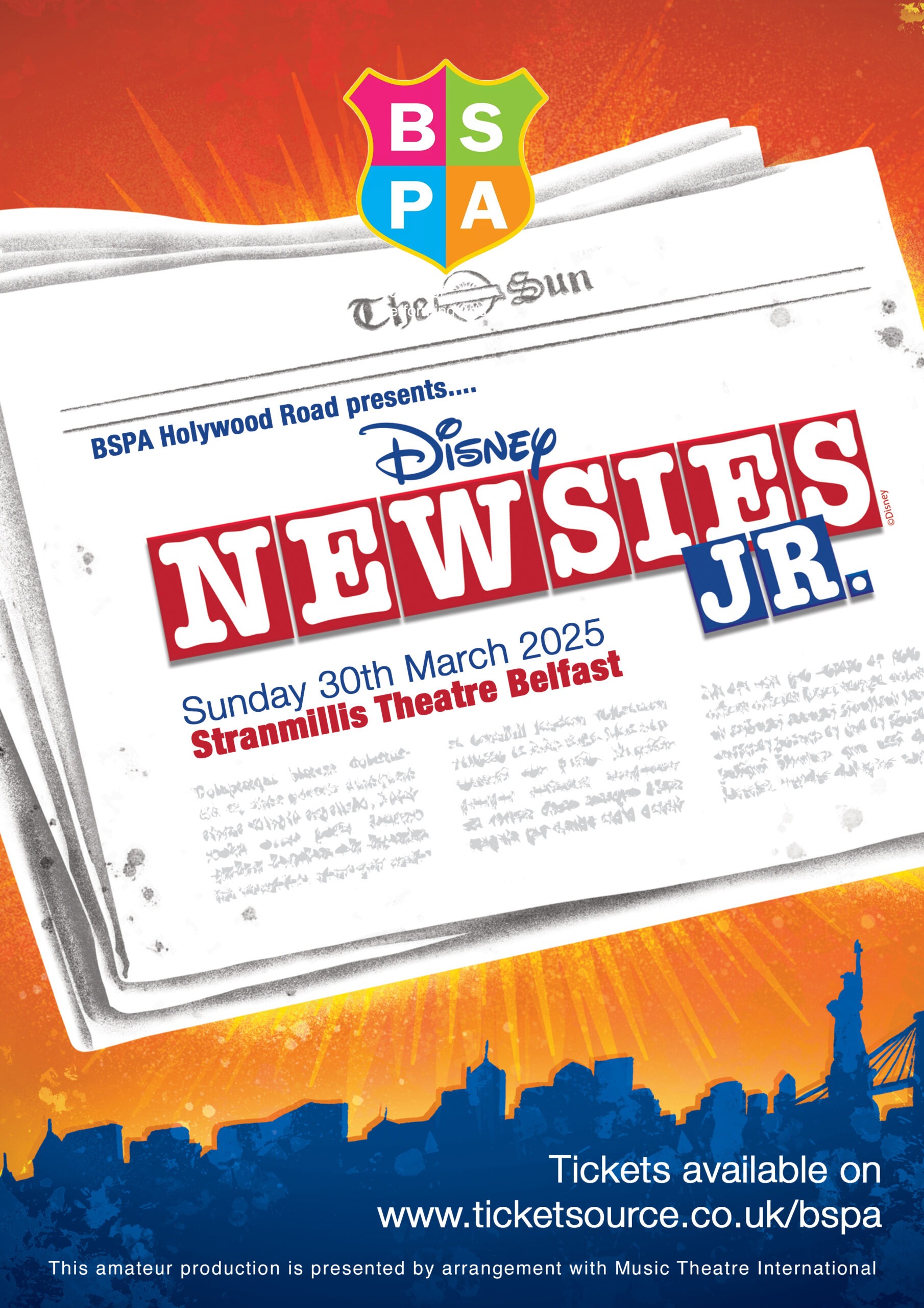 BSPA Holywood Road presents:  Newsies Jr image