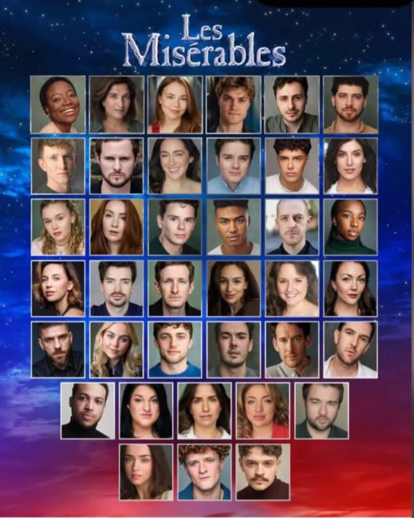 Les Miserables cast, including Lucia as Cosette.